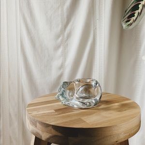 〰️SOLD〰️ Crystal  Sleeping Kitten Candle Holder